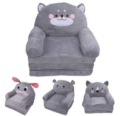 Kindersofa Kleinkind Stuhl faltbar Cartoon Baby Couch Schlafzimmer Sitz grau UK