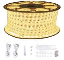 150ft Flat Outdoor Rope Lights Waterproof 110V Warm White LED Strip LightMSRP 93