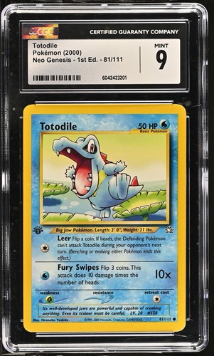 Totodile (1st Edition) graded CGC 9 for sale on eBay