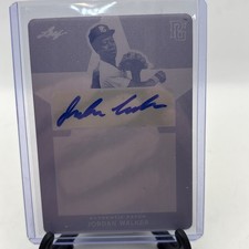 2019 Jordan Walker Auto Leaf Perfect Game Printing Plate 1/1 Cardinals Rookie RC