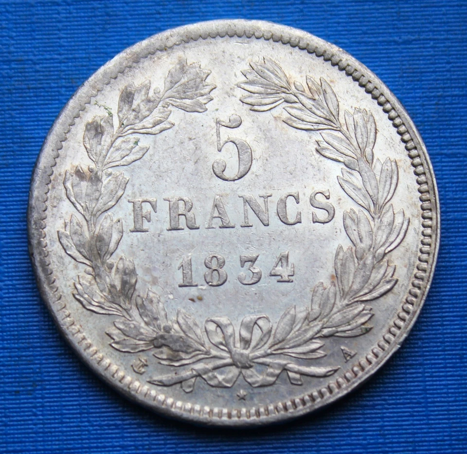Ecu de 5 Francs (Argent), Louis Philippe Ier - 1834 A - Photo 4/4