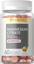 Magnesium Citrate 960 Mg Vitality Energy Lemon Raspberry Flavor, 60 Gummies