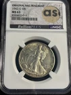 1942 S, Walking Liberty Half Dollar Original Bag Fragment With Letters MS63 NGC