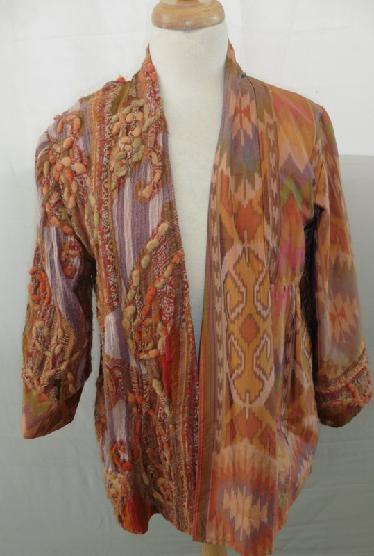 ANU BY NATURAL SIZE M WOOL/SILK OPEN FRONT TOP 3/4 SLEEVE NEW LINED