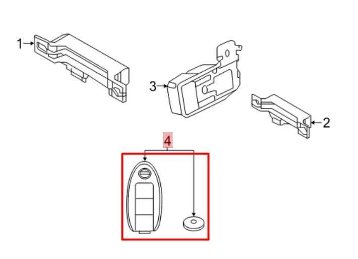 Nissan Rogue Sport SL 2018-22 llave inteligente sin llave entrada remota llavero transmisor conjunto Foto 2 de 4