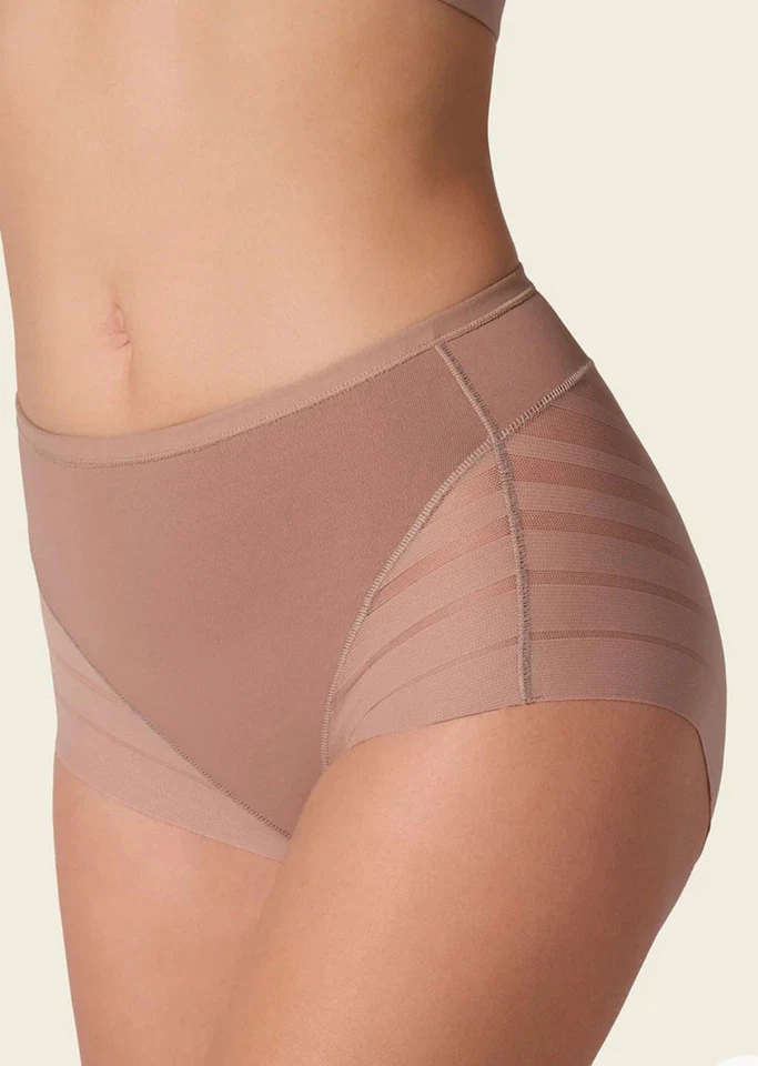 NUEVO Panty Leonisa Mujer Encaje Rayas Indetectable Clásico Modelador Marfil Talla S Foto 4 de 4