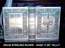 BIG STERLING SILVER 1611 KING JAMES FAMILY BIBLE OLD+NEW TESTAMENT Franklin Mint