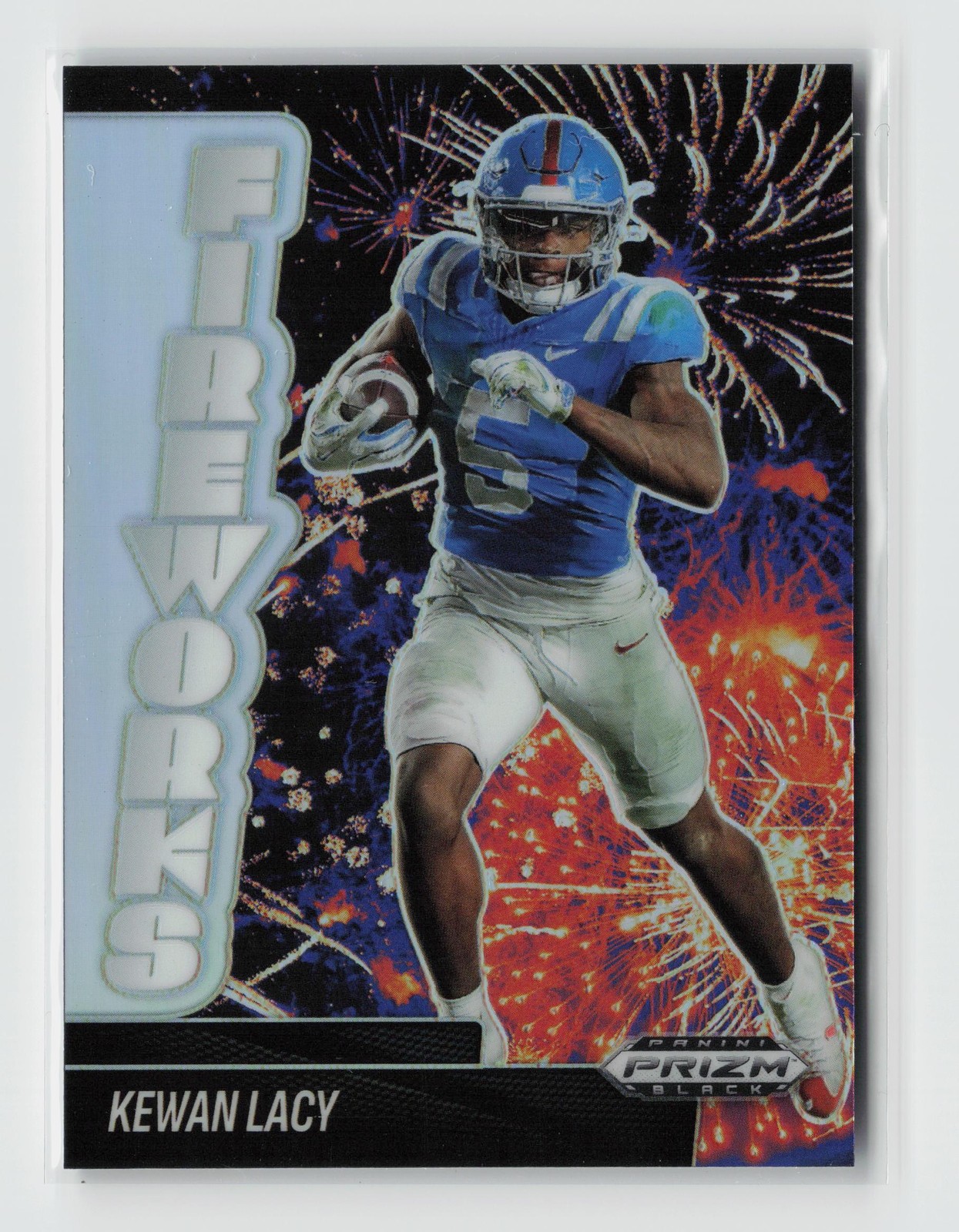 2025 Panini Prizm Black #12 Kewan Lacy Fireworks Silver