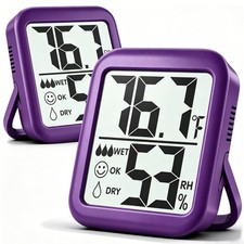 Antonki 2 Pack Room Thermometer for Home, Hygrometer 2 Pcs Lavender Purple