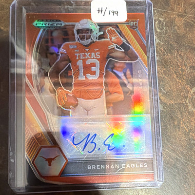 Panini 2021 Prizm Draft Picks Brennan Eagles RC Auto Red Prizm /199 DPA-BRE