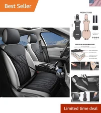 Elegant 2 Pack Leather Front Seat Covers - Waterproof and Slip-Resistant Design