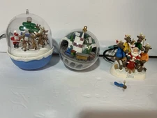 Lot of 3 Hallmark Keepsake Magic Light And Motion Ornaments FOR PARTS OR REPAIR