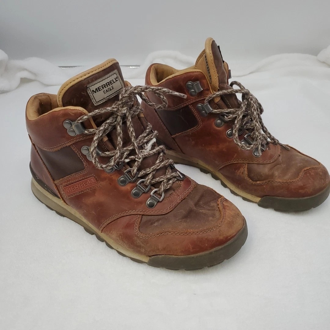 Merrell Eagle luxe Sunned Men's US Size 7.5 J49657 Hiking Boots Vintage Leather