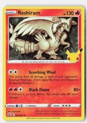 Reshiram 002/025 Celebrations Holo Rare