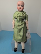 15.5" Antique German Bisque Doll 12/0 On New Cloth Body Porcelain Arms Legs #L