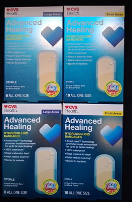 4 Boxes CVS  Advanced Healing Hydrocolloid Bandages Brand New Large & Small Size