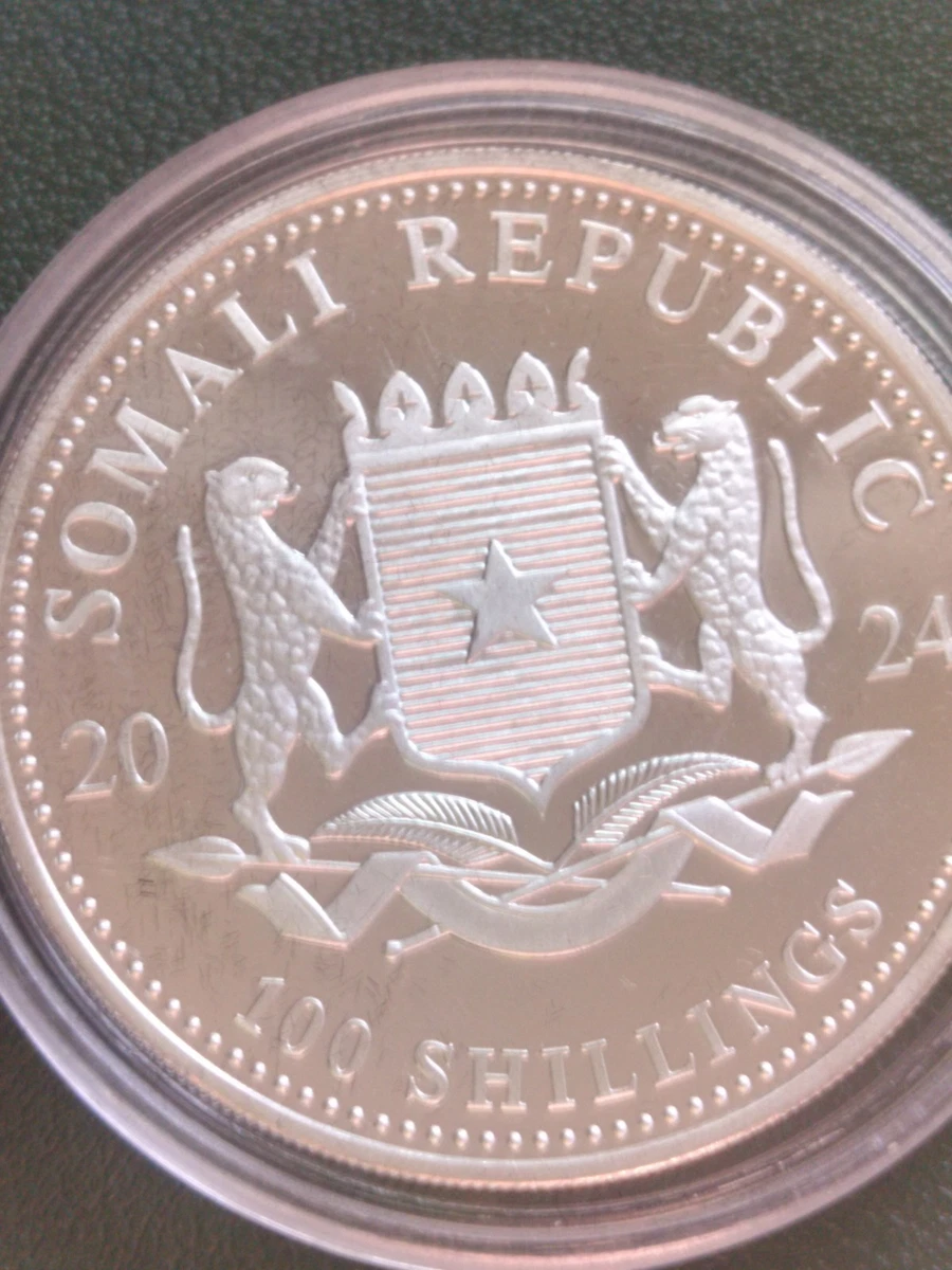 1 OZ PLATA SILVER ELEPHANT SOMALIA.2024. PROOF.ELE-21.