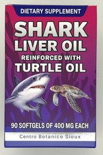 Shark Liver Oil Reinforced With Turtle Oil 90 Softgels Higado De Tiburon Tortuga