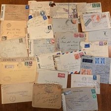 Lot Vintage 1910's and Up Stamps Covers Examined and Opend Mail Worldwide