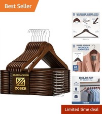Vintage Wooden Hangers - Heavy Duty Non-Slip 20 Pack for Coats  Suits
