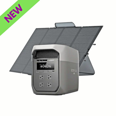 EcoFlow DELTA 3 Max 2048Wh Gray Portable Power Station with A 400W Solar Panel