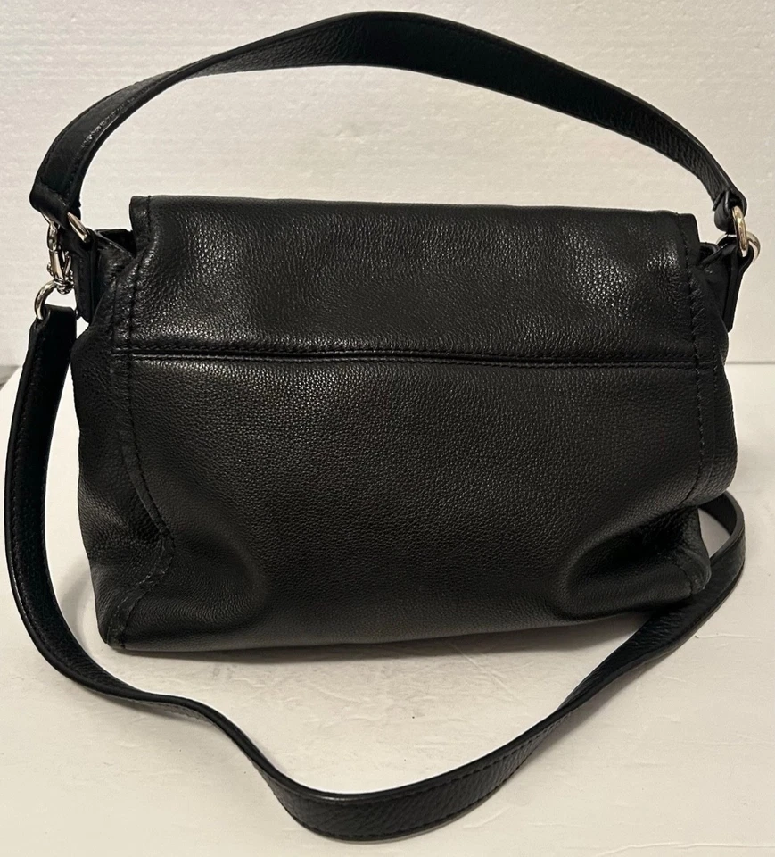Bolso Bandolera Plegable Kate Spade Cuero Guijarro Negro - Cartera con Dos Correas Foto 4 de 4