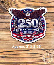 USA 250th Anniversary 1776-2026 America 250 Semiquincenten Sticker