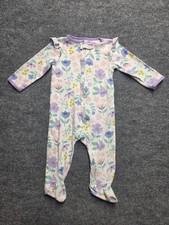 Carter's Footed Jumpsuit Pajamas Girl Sz 9M Multicolor Floral One Piece Romper