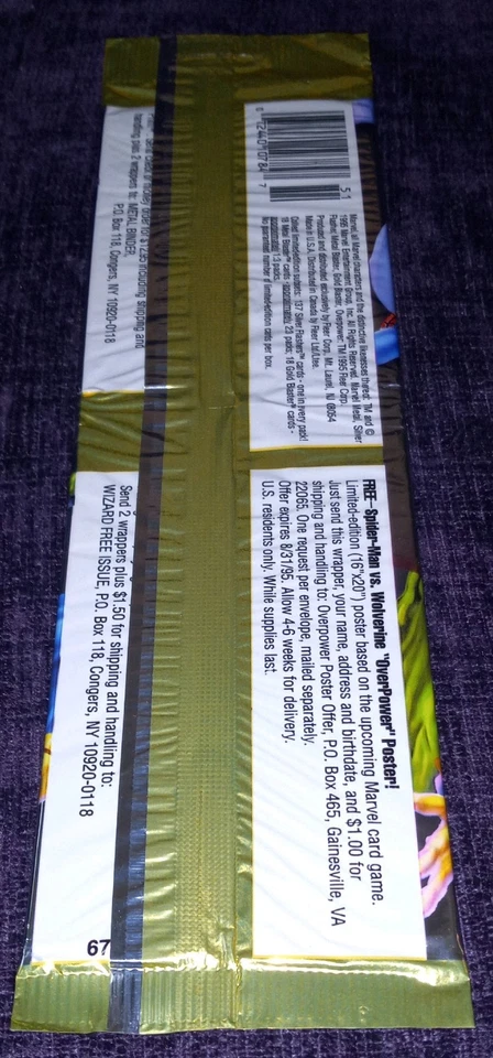 1 1995 Marvel Metal Inaugural Edition 10 Card Sealed Rack Pack  - Image 3 of 3