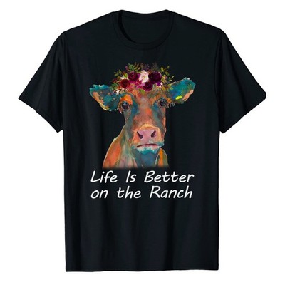 Heifer Life on The Ranch T-shirt Farmer Cow Lover for Cow Mom Farm Cattle