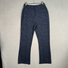Urban Outfitters Floral Flare Leg Pants Womens Medium Blue Straight Fit