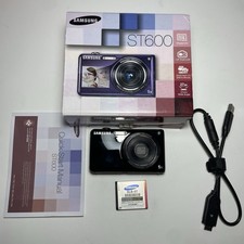 Samsung ST600 Dual-Screen Digital Camera 14.2MP Tested + Charger, Battery, Guide