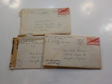 5 WW2 Letters Soldier APO 2nd Armored Division Lot Arlington Virginia WWII VTG