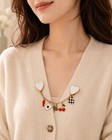Gold Tone Heart Sweater Clip Cardigan Collar Chain with Playing Card Charms New — photo 1