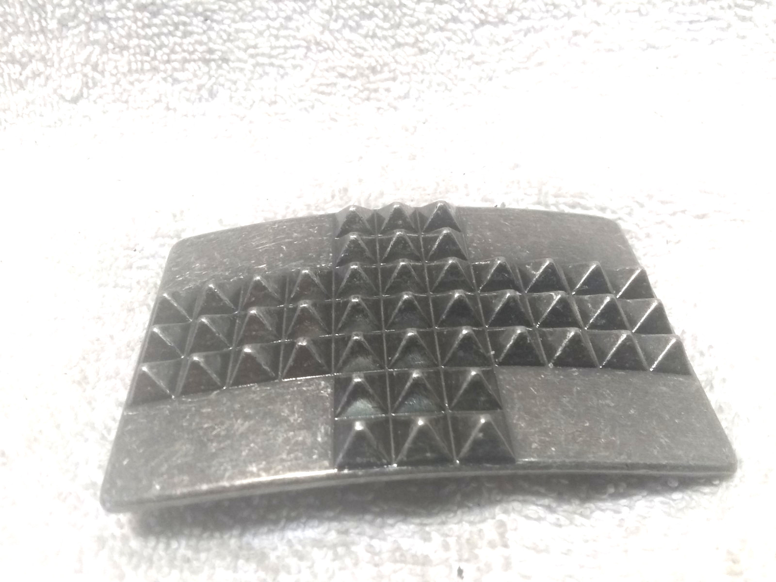 Silver Triple Row Pointed X Pattern Rectangle Bel… - image 5