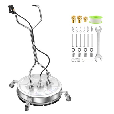#ad 24quot; Pressure Washer Surface Cleaner with 4 Wheels Stainless Steel Dual Hand... $330.53