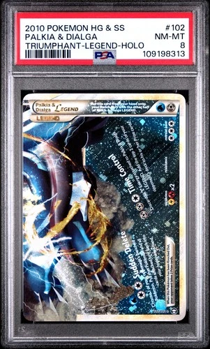 2010 POKEMON TRIUMPHANT PALKIA & DIALGA LEGEND BOTTOM #102 PSA 8 NM #109198313