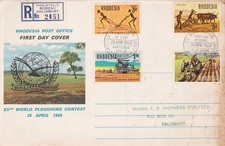 1968 Rhodesia Ploughing Contest FDC Registered Cover