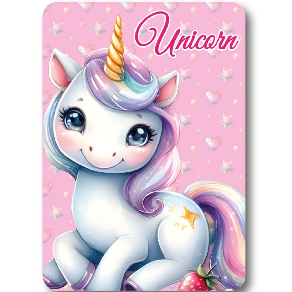 Rainbow Unicorn Fleece Blanket 100 x 140 cm -Sofa Throw, Bedspread