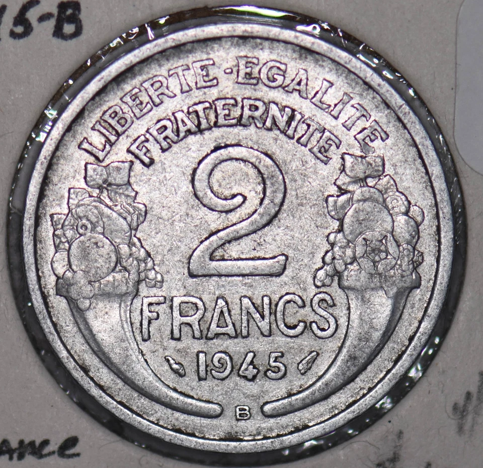 Francia 1945 B 2 Francos Escasa Fecha 290008 Combinar Envío Foto 2 de 2