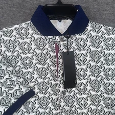 GREYSON Intertwined Polo Shirt Willow Snake Print Short Sleeve Mens Large NEW