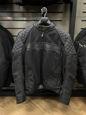 TRIUMPH Braddan Mesh Leather Jacket Summer Motorcycle Gear Black