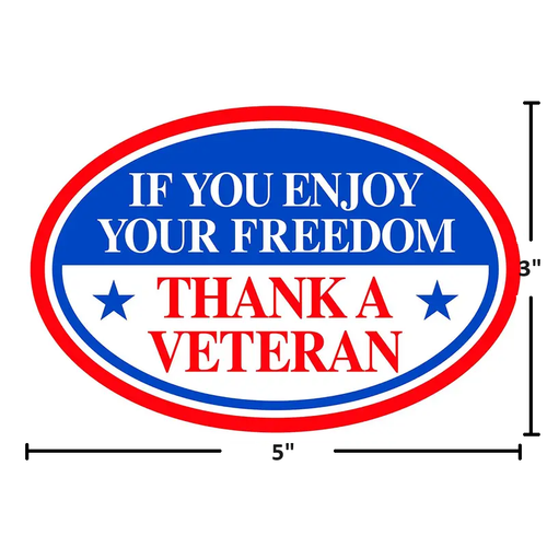 Calcomanía de auto "Si disfrutas de tu libertad gracias a un veterano" - ¡Envío gratuito en Estados Unidos! - Imagen 2 de 2