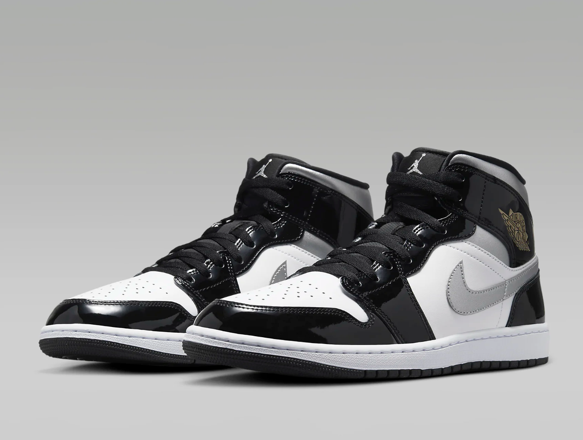 Size 12.5 - Air Jordan 1 SE Mid Black White Metallic Silver for