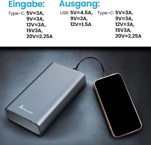 20000mAh Powerbank Funkcja szybkiego ładowania do 45W PD Zewnętrzne baterie do telefonów komórkowych Prawie - Zdjęcie 2 z 6