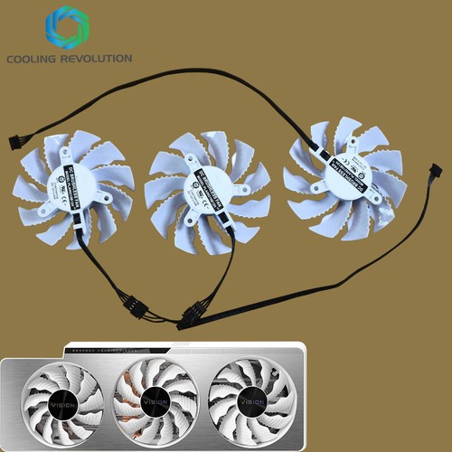 Video Card Fan For GIGABYTE GeForce RTX 3080 3070 Ti RTX 3090 Vision OC 3X - Picture 2 of 2