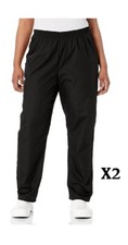 X2 - Cherokee - Women: Scrub Pants, Pull-On Elastic Waist - Black Large 