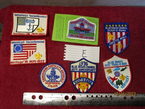 Lot of 7 Vintage Patches Boy Scouts BSA Lincolnland Cub Trail-O-Ree Bluegrass