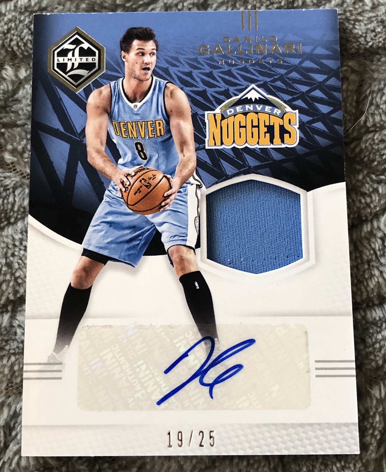 2016 Panini Limited Jersey Signatures Spotlight Silver /25 Danilo Gallinari Auto