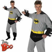 Batman Onesie Small Mens Fancy Dress Comic Book Superhero Adults Costume Outfit Batman Onesie Small Mens Fancy Dress Comic Book Superhero Adults Costume Outfit